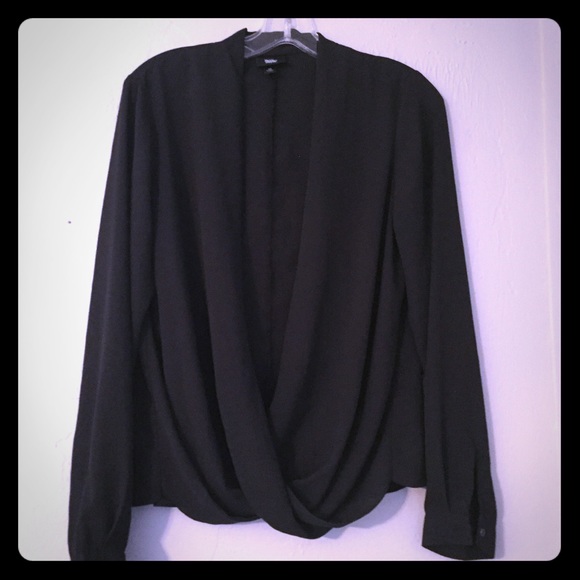 Draped sheer black top - Picture 1 of 2